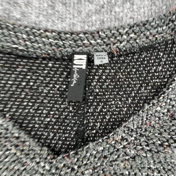 Kut From The Kloth Sweater Women's Small Gray V Neck 3/4 Sleeve High Low Hem - Picture 2 of 8